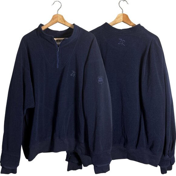 Zero Restriction Comfort Suede 1/4 Zip Windbreaker Pullover Men's XL Blue Golf - Picture 1 of 13